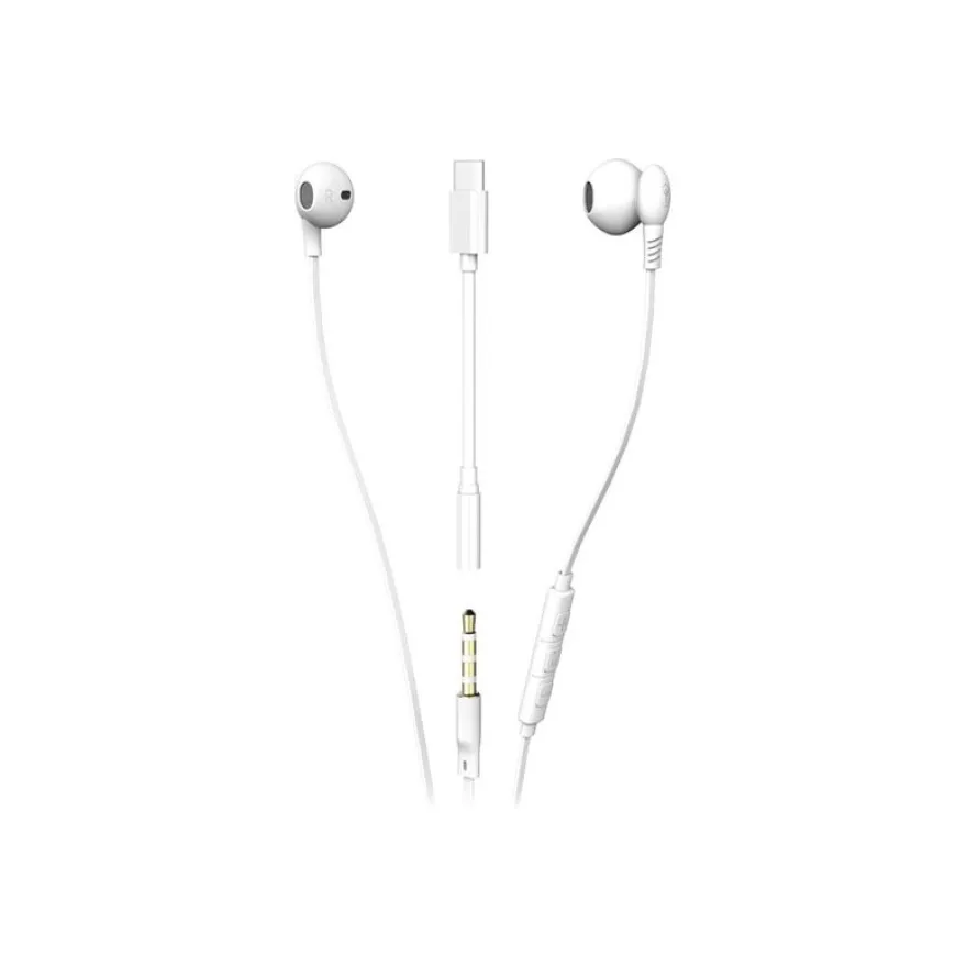 Ryght SALTO - Écouteurs avec micro - intra-auriculaire - filaire - jack 3,5mm - blanc