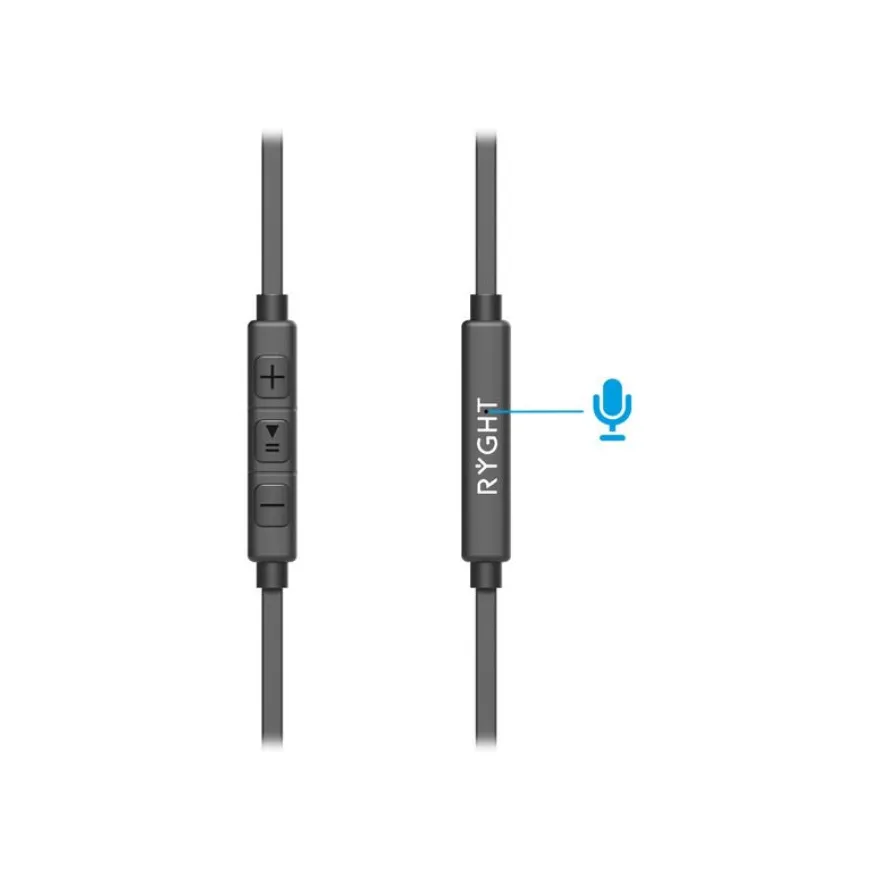 Ryght SALTO - Écouteurs filaire avec micro - intra-auriculaire - noir