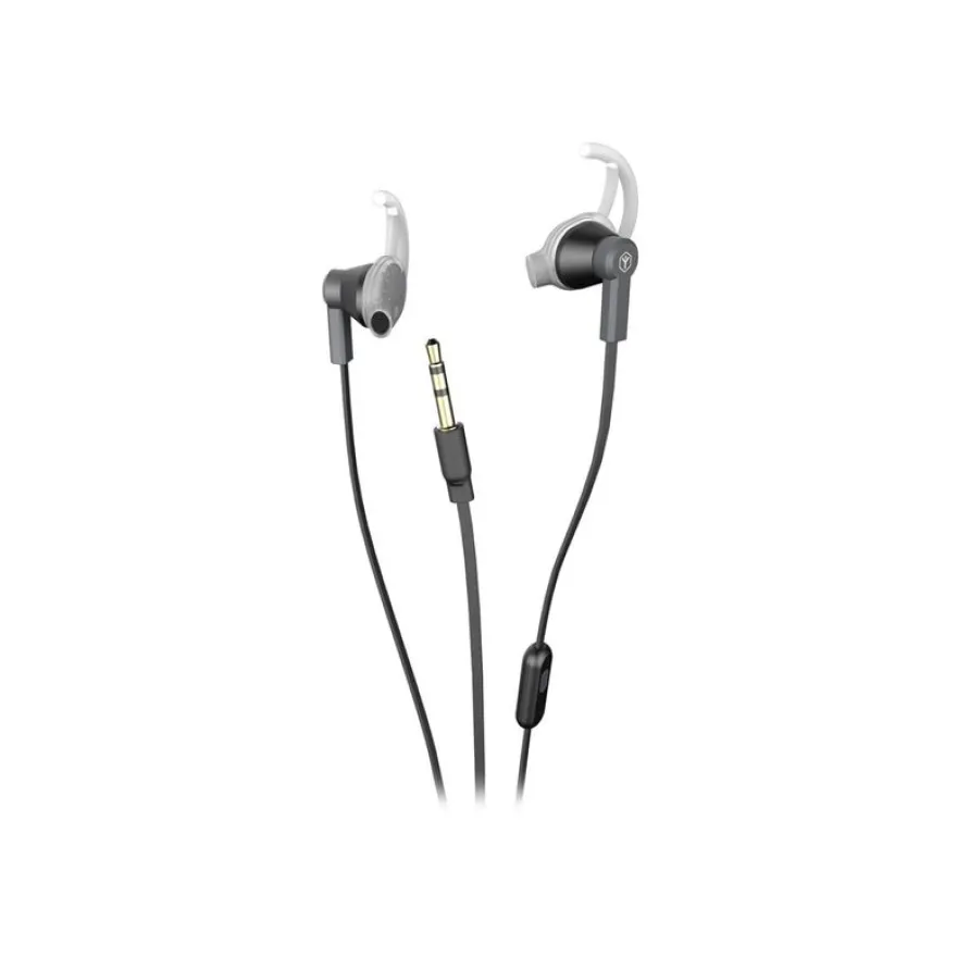 Ryght SPORT BUDS+MIC - Écouteurs avec micro - intra-auriculaire - filaire - jack 3,5mm - noir