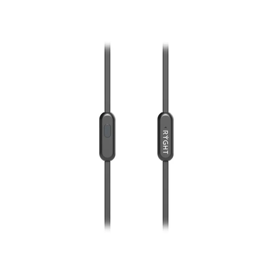Ryght SPORT BUDS+MIC - Écouteurs avec micro - intra-auriculaire - filaire - jack 3,5mm - noir