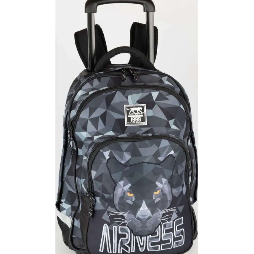 Sac à dos à roulettes Airness - 2 compartiments - noir - Hamelin