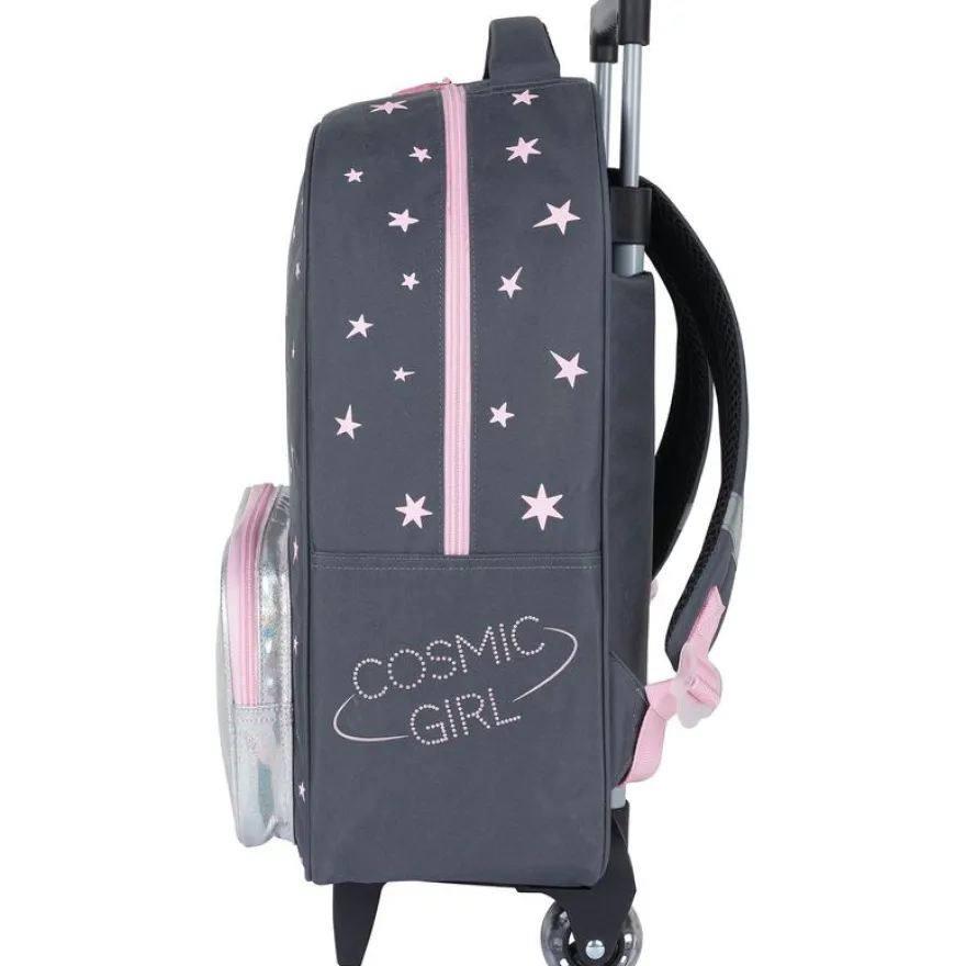 Sac à dos à roulettes Cosmic Girl - 1 compartiment - gris anthracite - Oberthur