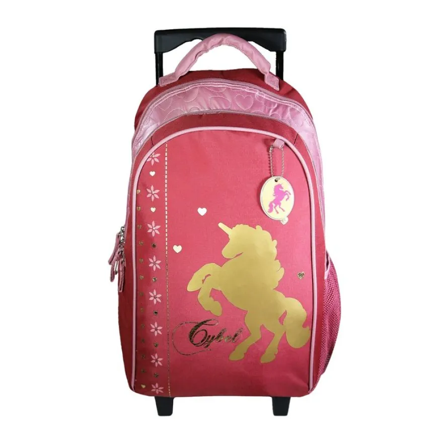 Sac à dos à roulettes Cybel - 2 compartiments - rose - Bagtrotter