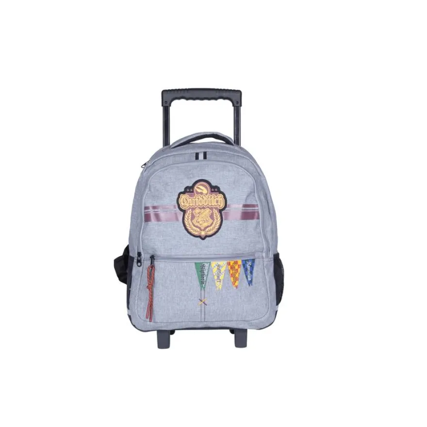 Sac à dos à roulettes Harry Potter Quidditch - 2 compartiments - gris - Kid'Abord