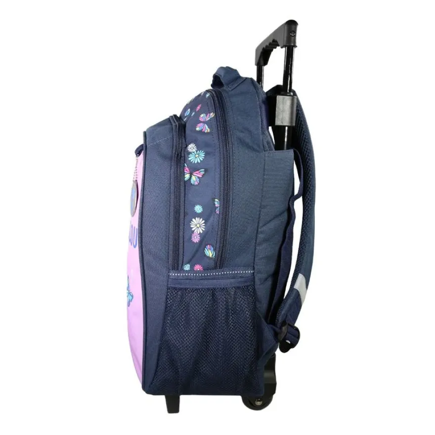 Sac à dos à roulettes Lili Lou - 2 compartiments - violet - Bagtrotter
