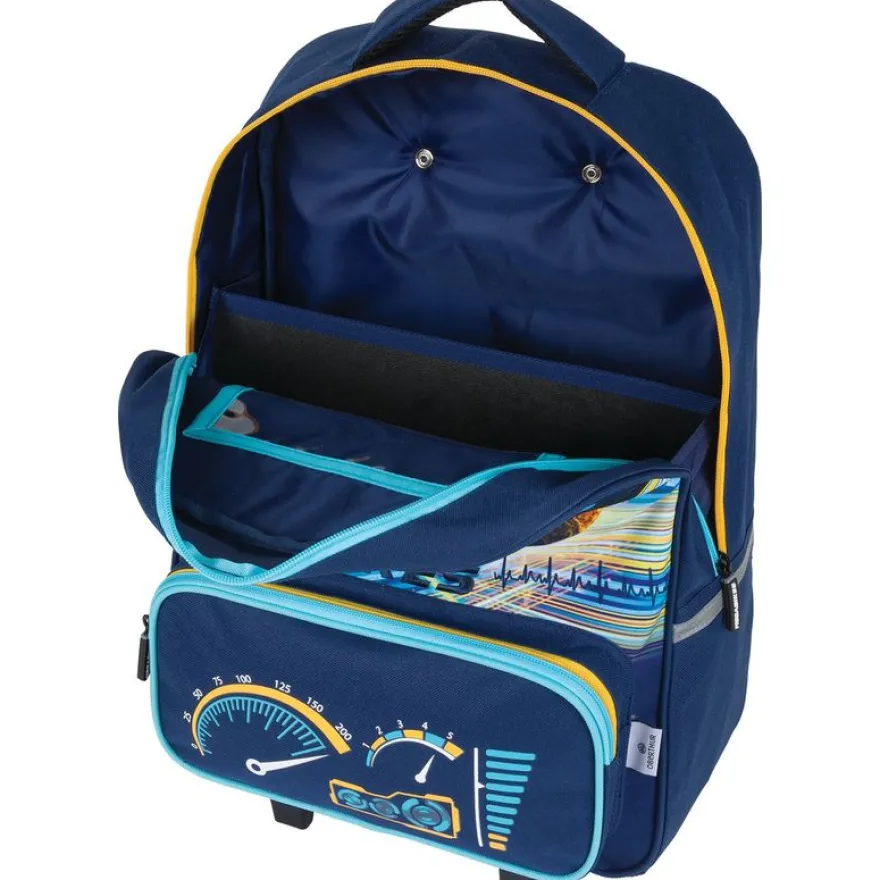 Sac à dos à roulettes Megacars / Megabikes - 1 compartiment - marine ou noir - Oberthur