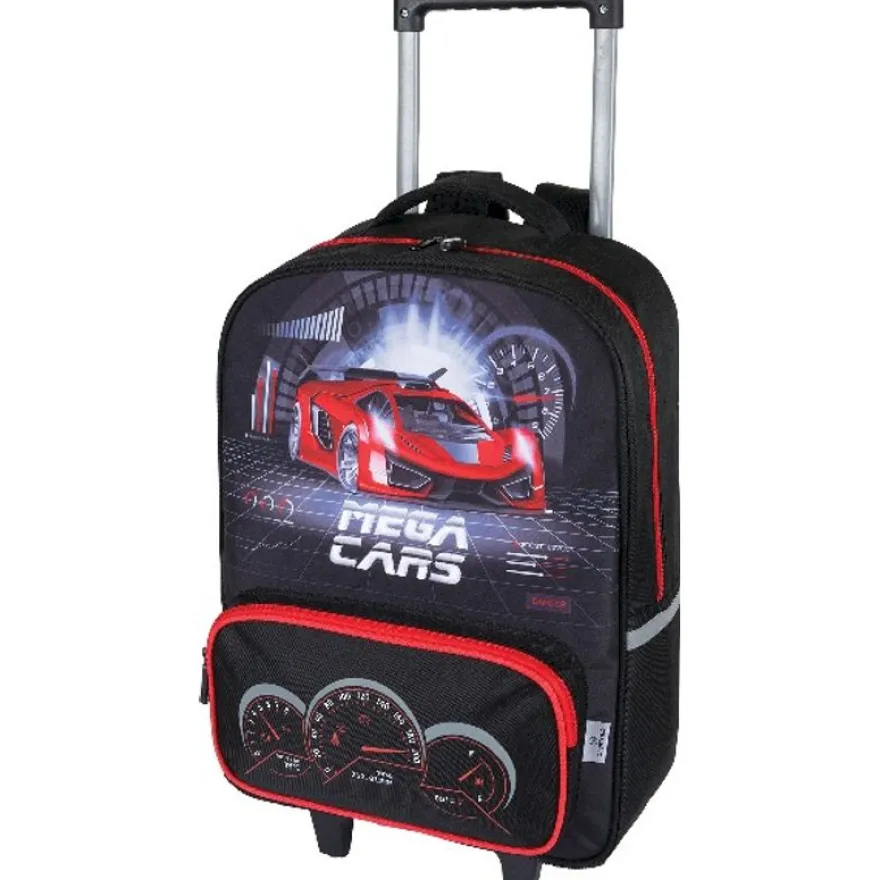 Sac à dos à roulettes Megacars - 1 compartiment - noir - Oberthur