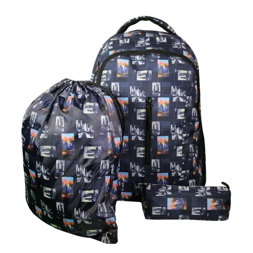 Sac à dos + sac gym + trousse 2 compartiments - city - Bagtrotter