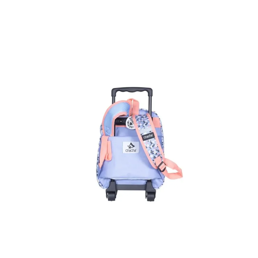 Sac à dos maternelle à roulettes Chacha Lovely - 1 compartiment - bleu lavande - Kid'Abord