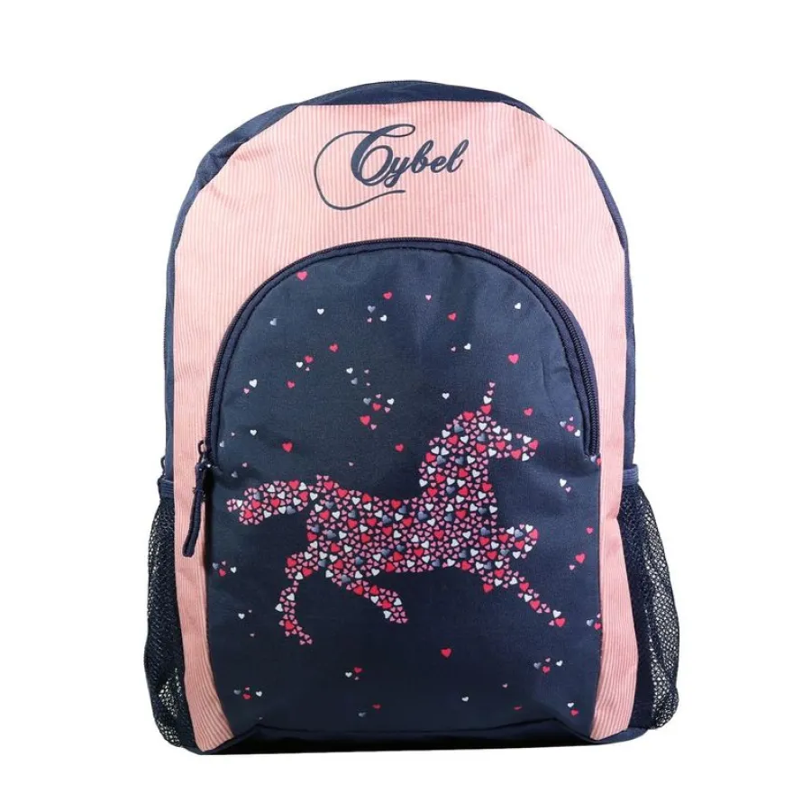 Sac à dos maternelle Cybel - 37 cm - 1 compartiment - bleu/velours - Bagtrotter