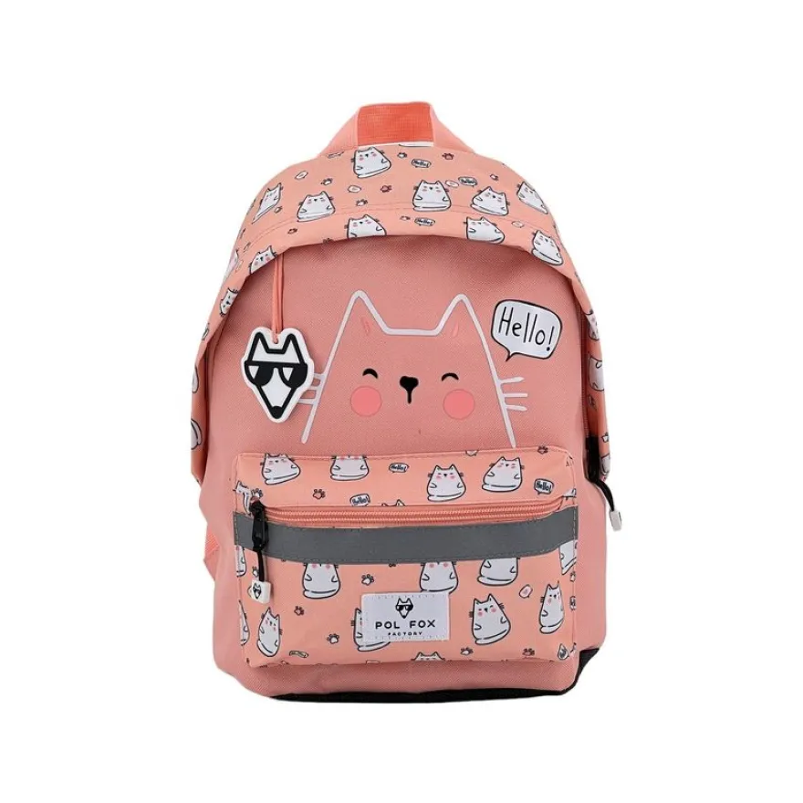 Sac à dos maternelle Hello - 1 compartiment - chat - Pol Fox