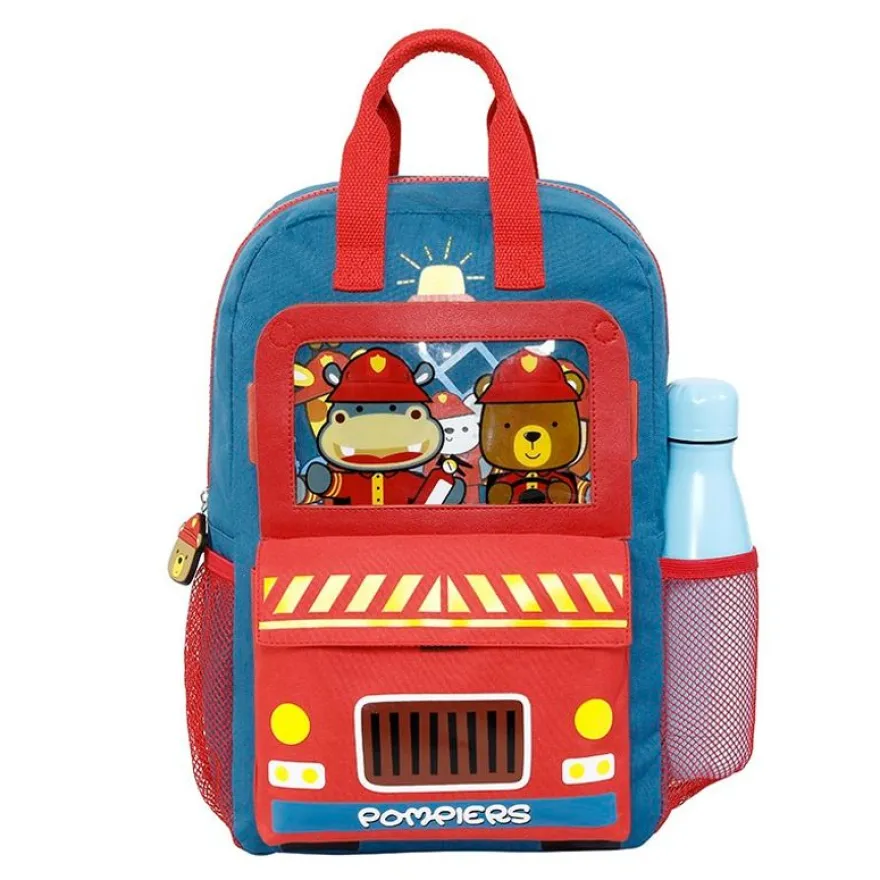 Sac à dos maternelle Mini Pompier - 1 compartiment - bleu - Viquel
