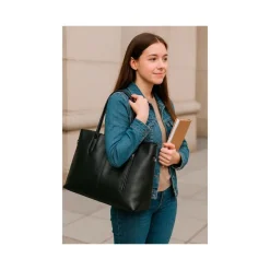 Sac cabas ordinateur IconiK cuir noir EXACOMPTA