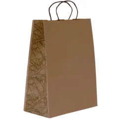 Sac kraft poignées torsadées Jungle noir - 24 x 11 x 31 cm