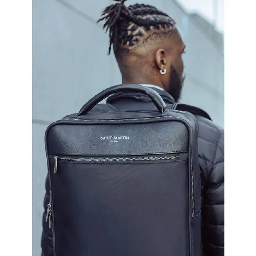 Saint-Martin - Sac à dos pour ordinateur noir Jules - 2 compartiments - 15,6" - Viquel