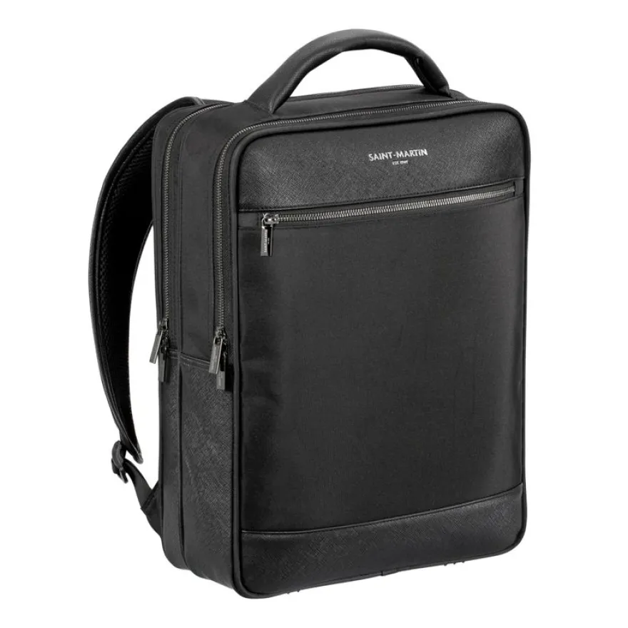 Saint-Martin - Sac à dos pour ordinateur noir Jules - 2 compartiments - 15,6" - Viquel