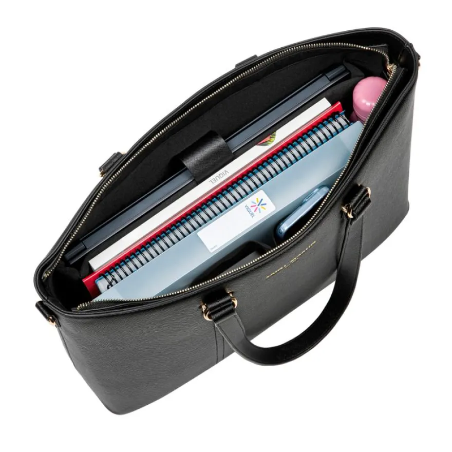 Saint-Martin - Sac cabas pour ordinateur noir Alba _ 1 compartiment - 15,6" - Viquel