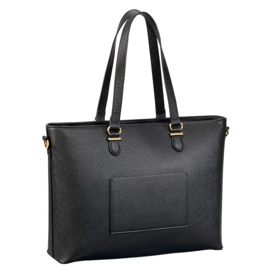 Saint-Martin - Sac cabas pour ordinateur noir Alba _ 1 compartiment - 15,6" - Viquel