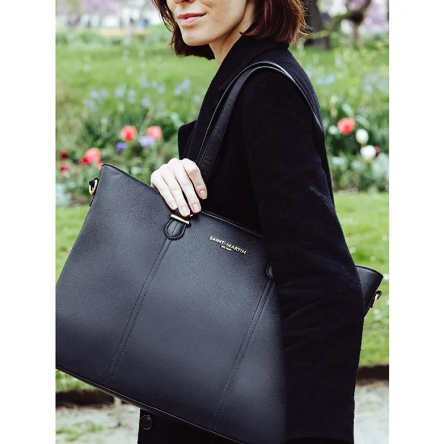 Saint-Martin - Sac cabas pour ordinateur noir Alba _ 1 compartiment - 15,6" - Viquel