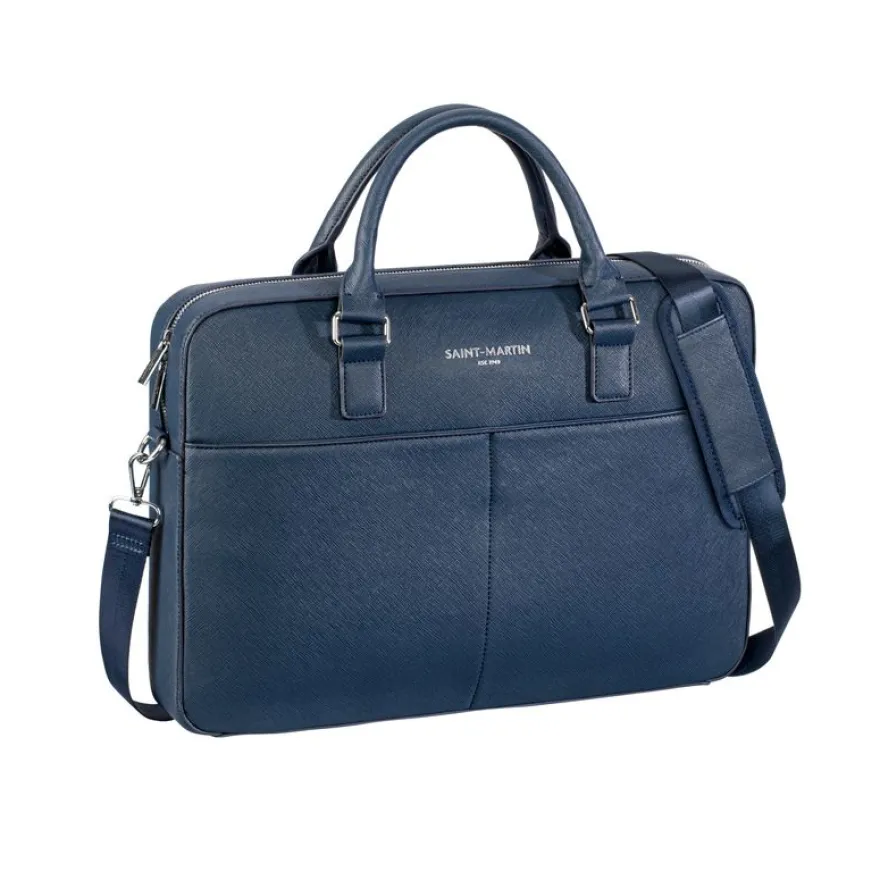 Saint-Martin - Sacoche ordinateur bleu Camille - 1 compartiment - 15,6" - Viquel