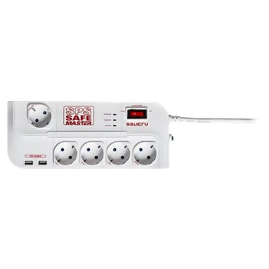 SALICRU SPS SAFE MASTER - Protection contre les surtensions - CA 250 V - connecteurs de sortie : 5 - 1.8 m cordon