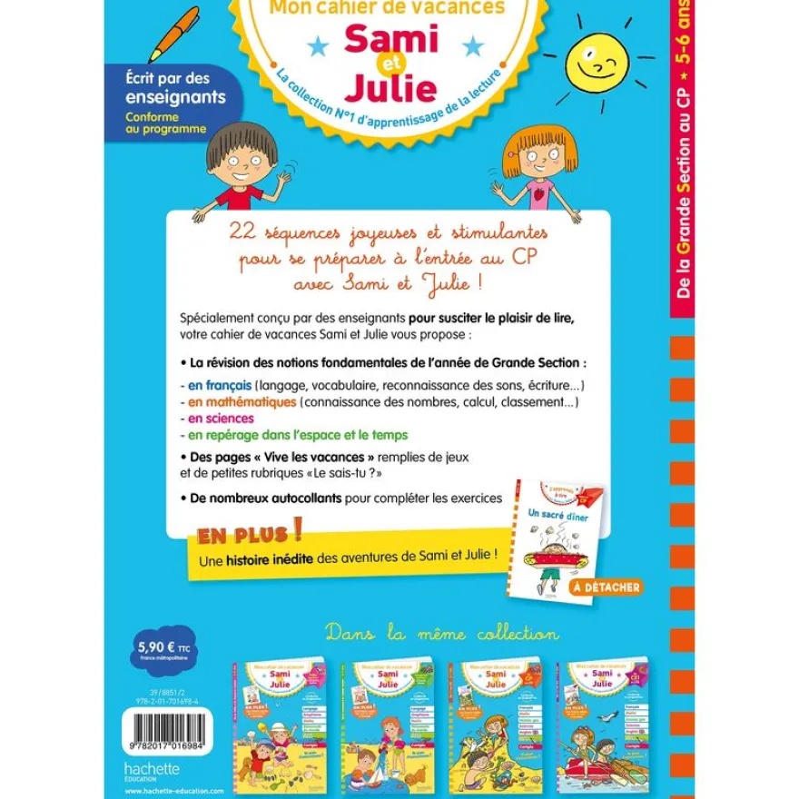 Sami et Julie - De la Grande Section au CP - Cahier de vacances