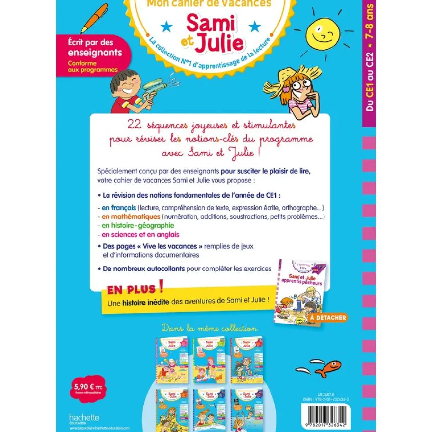 Sami et Julie - Du CE1 au CE2 - Cahier de vacances