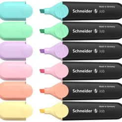 Schneider Job Pastel - Pack de 6 surligneurs - couleurs assorties