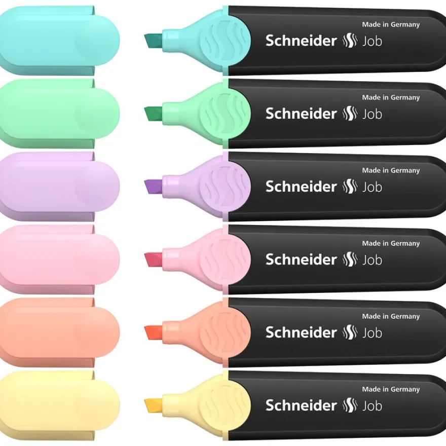 Schneider Job Pastel - Pack de 6 surligneurs - couleurs assorties
