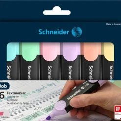 Schneider Job Pastel - Pack de 6 surligneurs - couleurs assorties