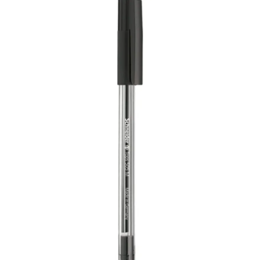 Schneider Tops 505 M- Stylo-bille - Noir – Pointe Moyenne avec Corps Transparent et Capuchon Clip