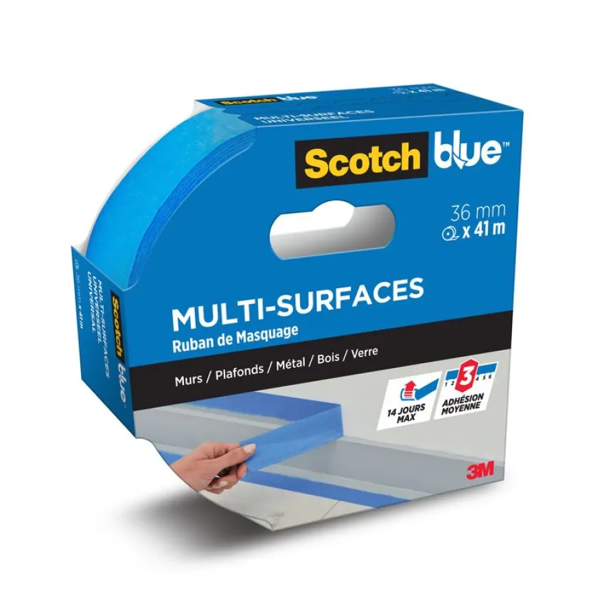 Scotch blue - Ruban de masquage Multi Surfaces - 36 mm x 41 m - 1 Rouleau/Emballage