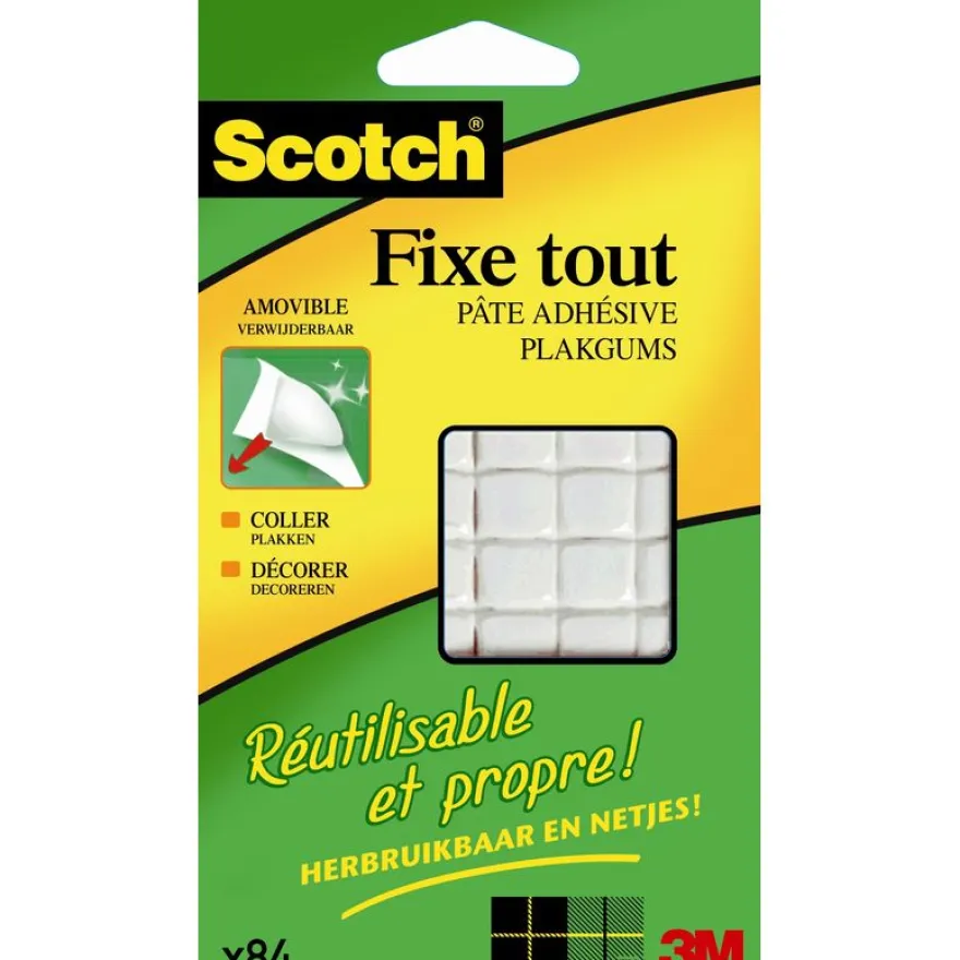 Scotch Fixetout - Pâte adhésive : pack de 84 carrés