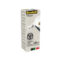 Scotch Magic Green - 9 Rubans adhésifs - 19mm x 33 m - invisible