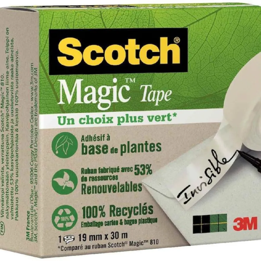 Scotch Magic Green - Ruban adhésif - 19mm x 30 m - invisible