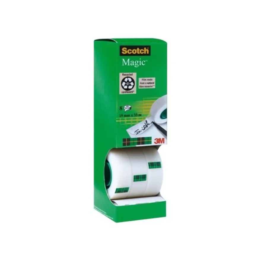 Scotch Magic 8-1933R8 - Ruban de bureau - 19 mm x 33 m (pack de 8)