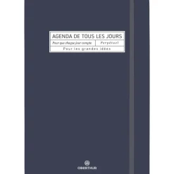 Semainier Perpétuel - pages de calendrier non datées - 15,1 x 21,5 cm - marine - Oberthur