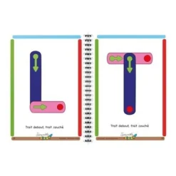 Serpodile - Cahier d'apprentissage spiralé majuscule bâton - A5 - 44 pages - effaçable avec 1 stylo