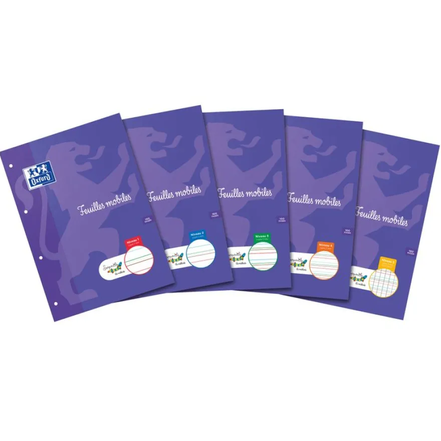 Serpodile - Feuilles mobiles - perforées - A4 - 50 feuilles / 100 pages - Ligné 2MM