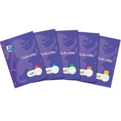Serpodile - Feuilles mobiles - perforées - A4 - 50 feuilles / 100 pages - Ligné 5MM
