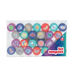 Set 26 tampons pré-encrés - Espaces