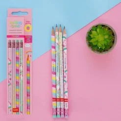 Set de 4 crayons à papier hb parfumés unicorn