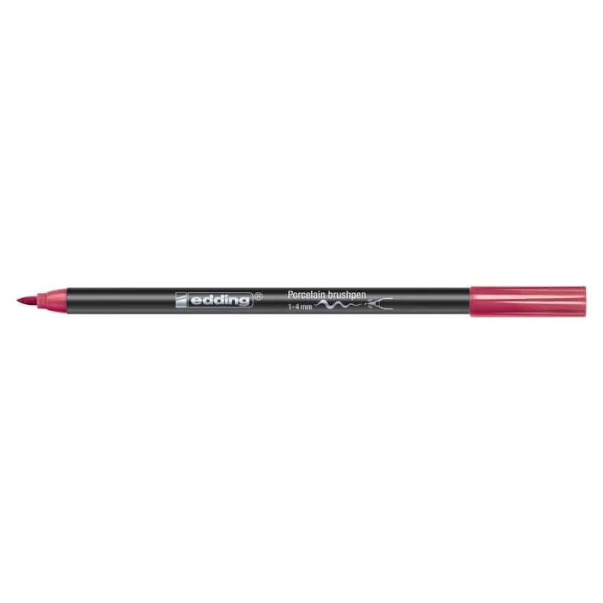 Set de 6 feutres pinceau pour porcelaine Edding 4200 – Couleurs chaudes – Résistants au lave-vaisselle