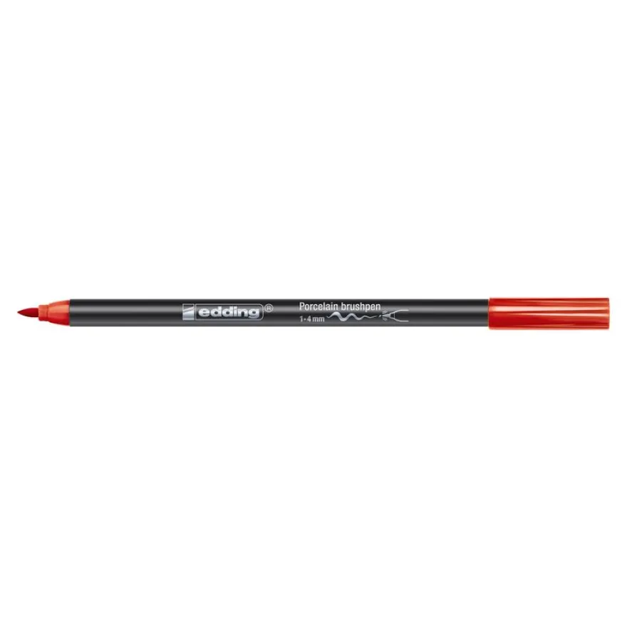 Set de 6 feutres pinceau pour porcelaine Edding 4200 – Couleurs chaudes – Résistants au lave-vaisselle