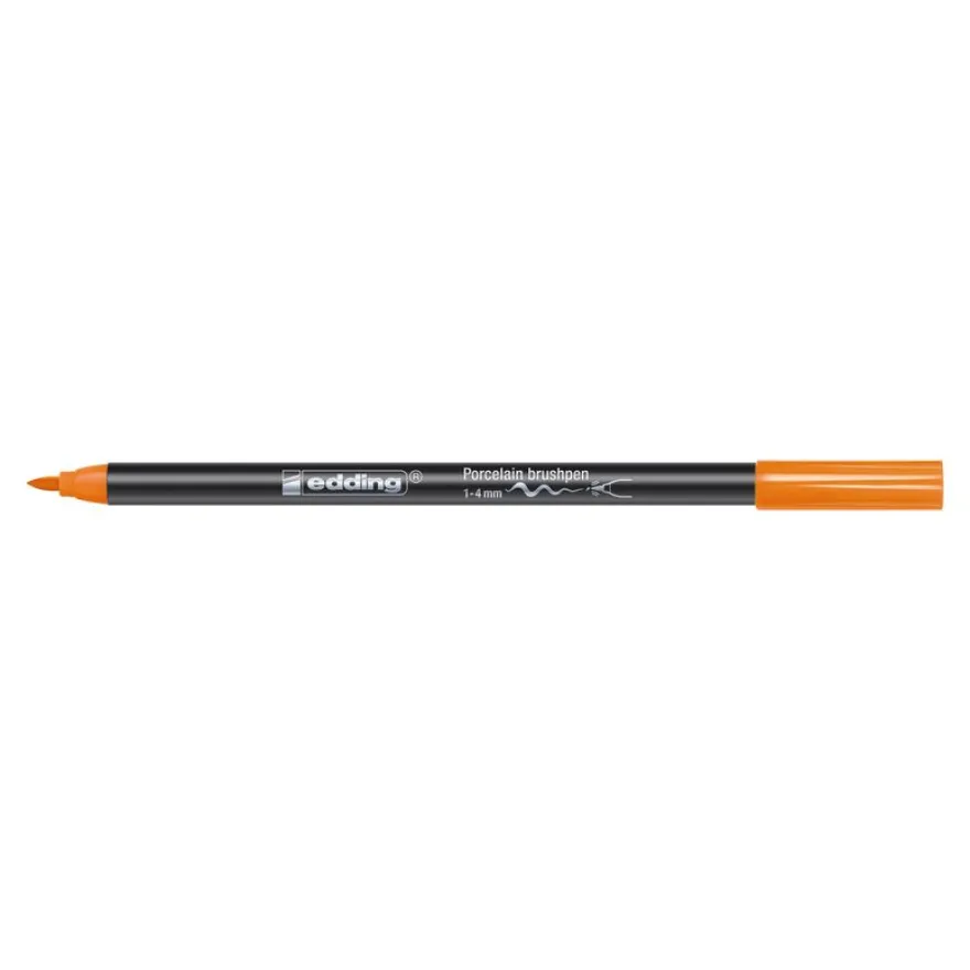 Set de 6 feutres pinceau pour porcelaine Edding 4200 – Couleurs chaudes – Résistants au lave-vaisselle