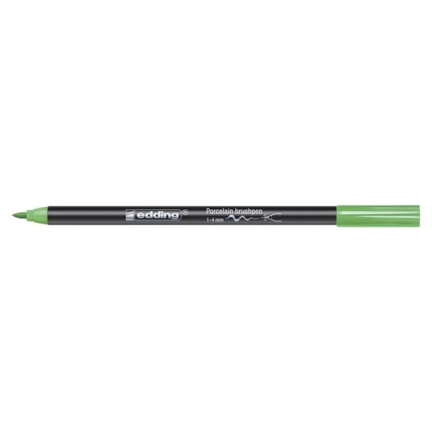 Set de 6 pinceaux pour porcelaine Edding 4200 – Couleurs froides - pointe pinceau 1-4 mm - encre pigmentée résistante à la chaleur et au lave-vaisselle