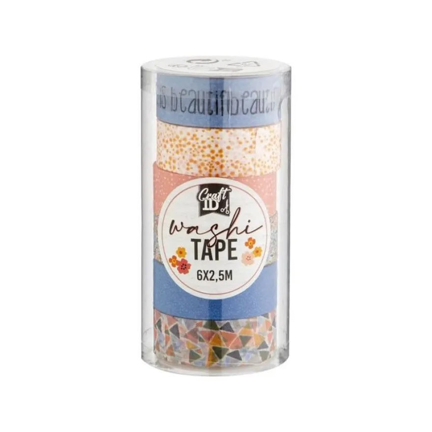 Set de 6 rouleaux de Washi tape - 2,5M