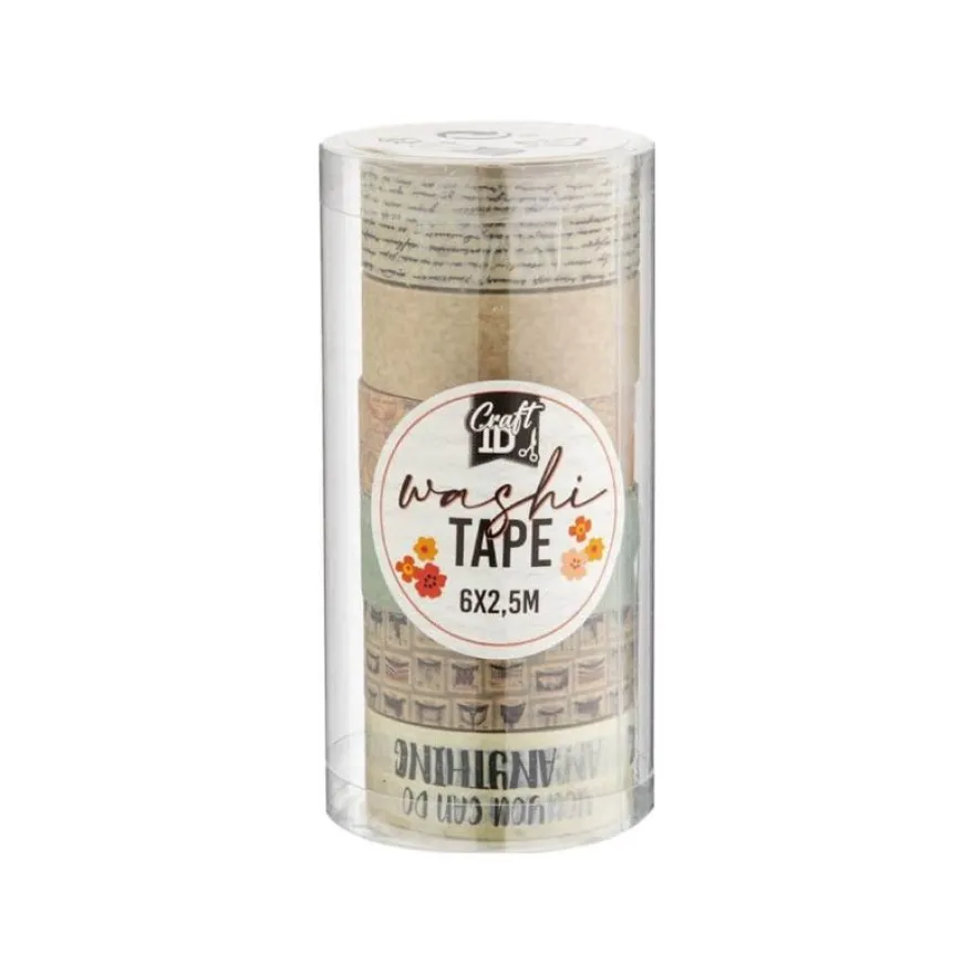 Set de 6 rouleaux de Washi tape - 2,5M