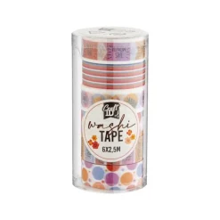 Set de 6 rouleaux de Washi tape - 2,5M