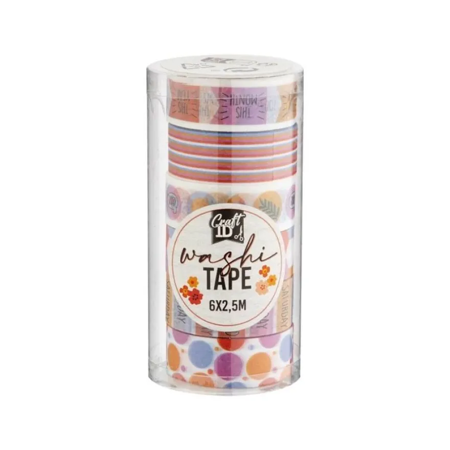 Set de 6 rouleaux de Washi tape - 2,5M